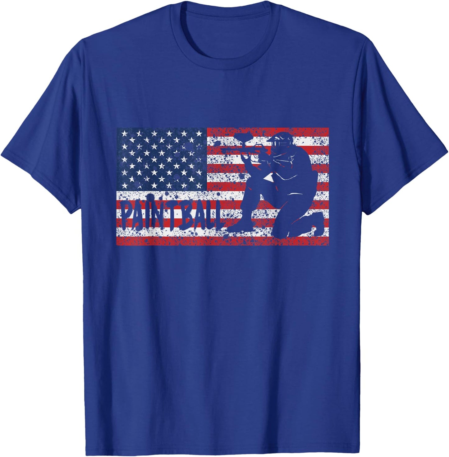 Vintage American USA Flag Paintball T-Shirt - T-Shirt | Royal