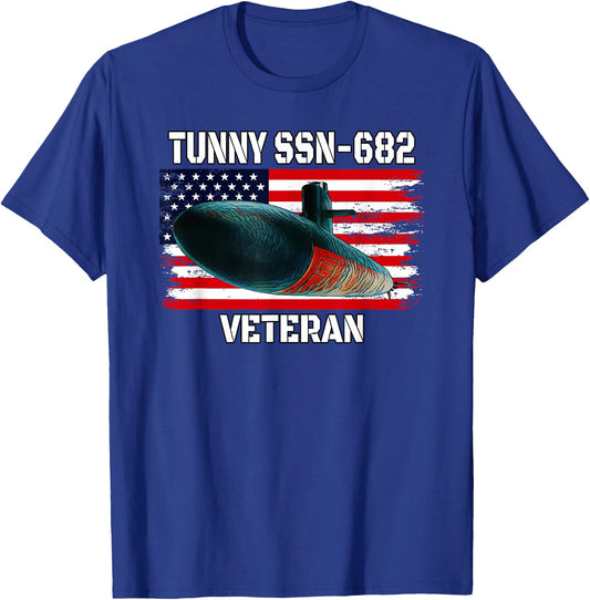 Submarine USS Tunny SSN-682 Veteran Grandfather Dad Son T-Shirt - T-Shirt | Royal
