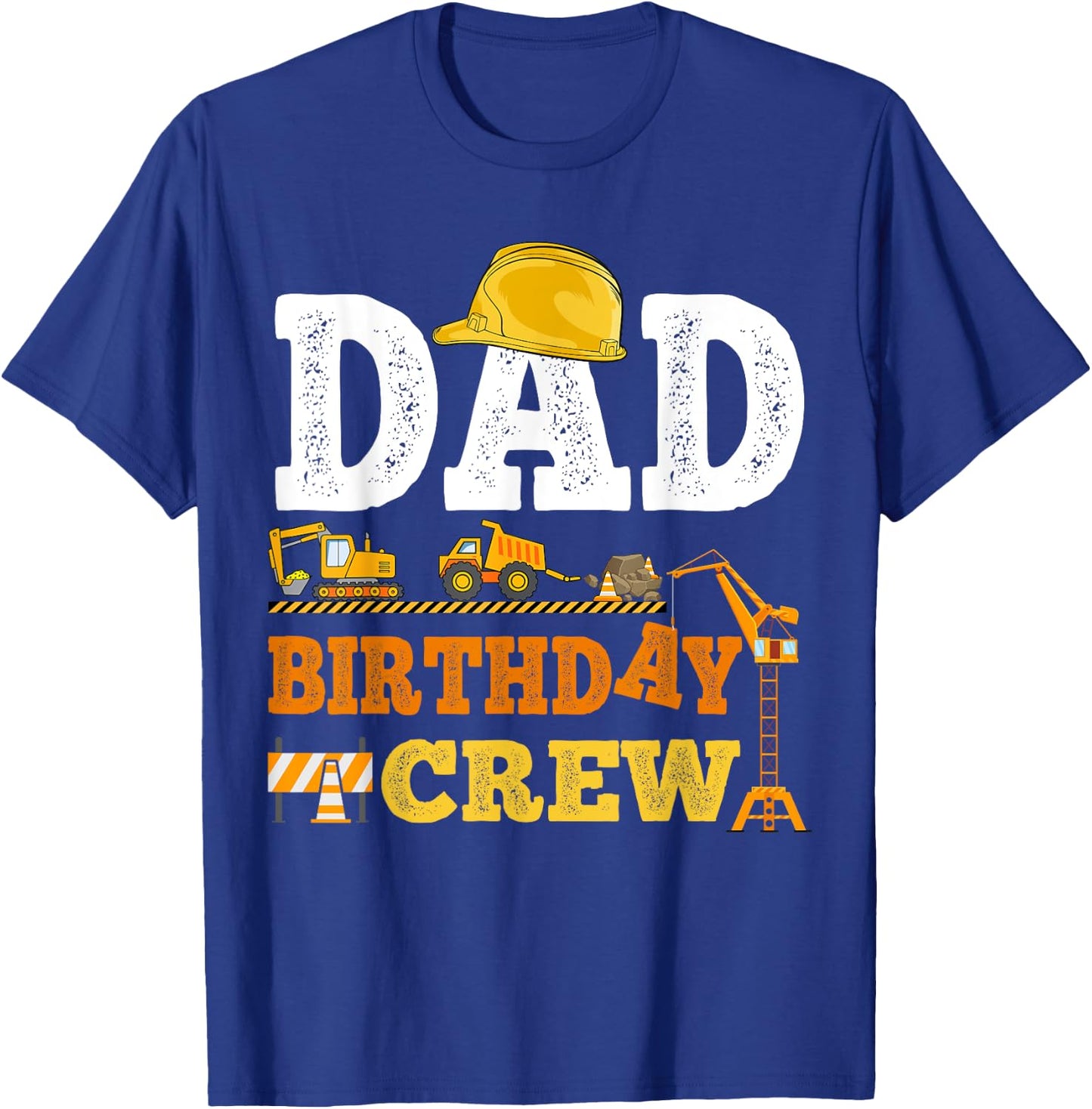 Dad Birthday Crew Construction Excavator Kids Family Set T-Shirt - T-Shirt | Royal