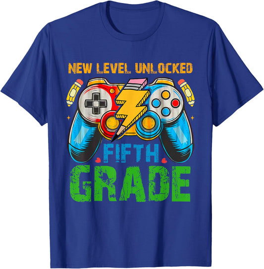 Gamer Back to School 5th Grade Gaming Lover Boys Girls Teen T-Shirt - T-Shirt | Royal