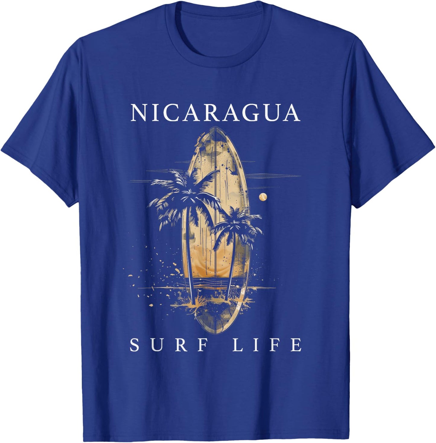 Nicaragua Nica Surf Vintage Surfer T-Shirt - T-Shirt | Royal
