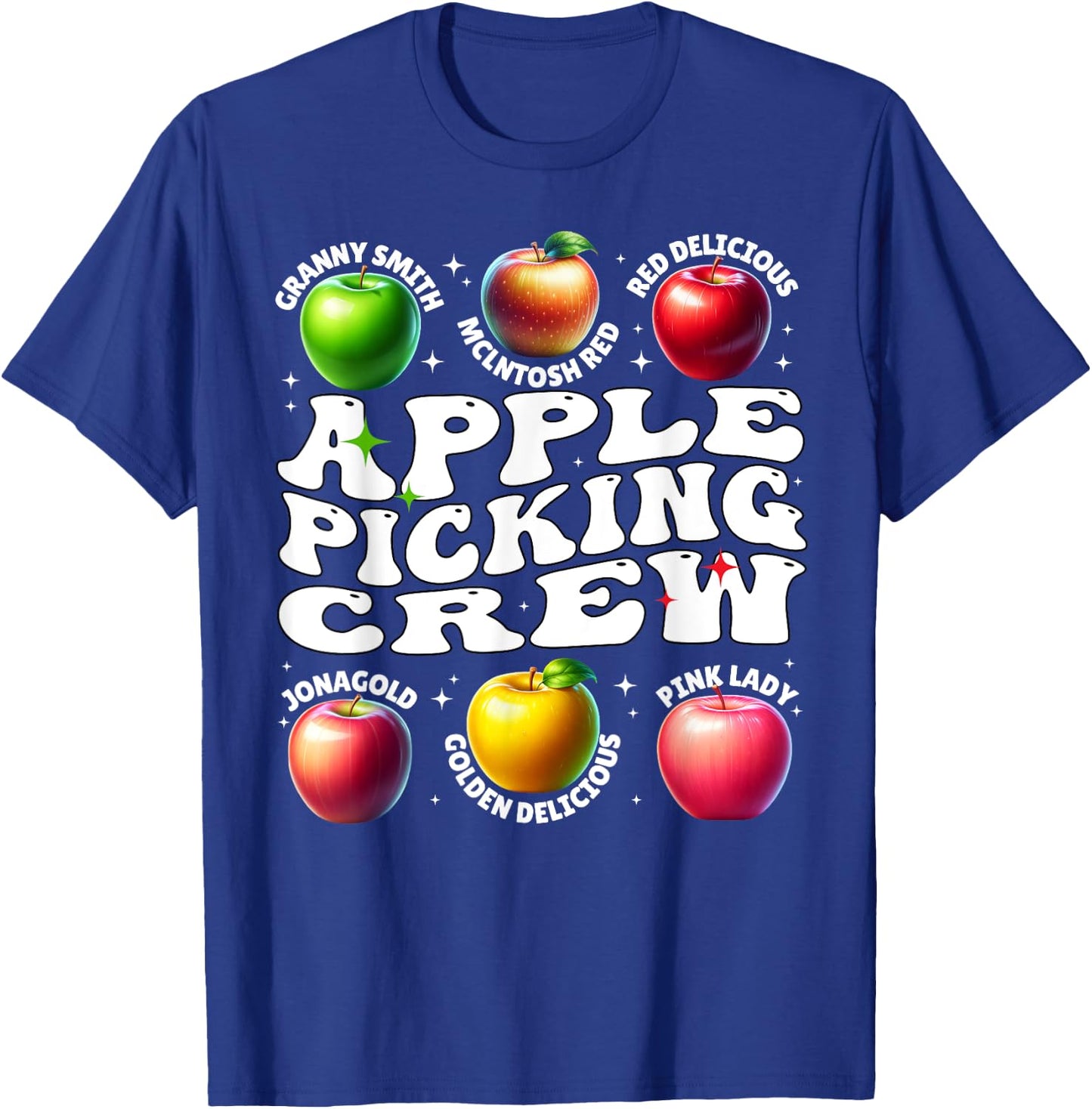 Apple Picking Crew Harvest Season Fall Vibes and Orchard Fun T-Shirt - T-Shirt | Royal