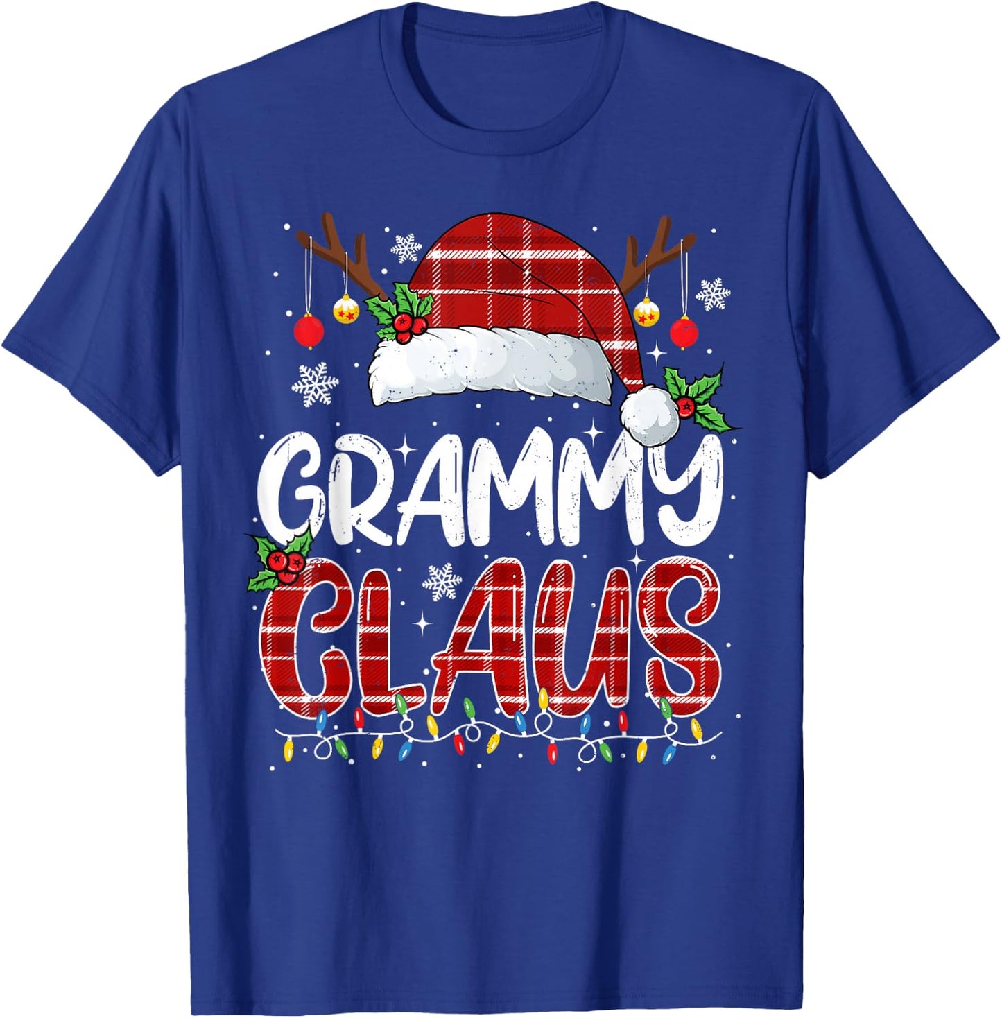 Grammy Claus Christmas Lights Pajama Family Matching T-Shirt - T-Shirt | Royal
