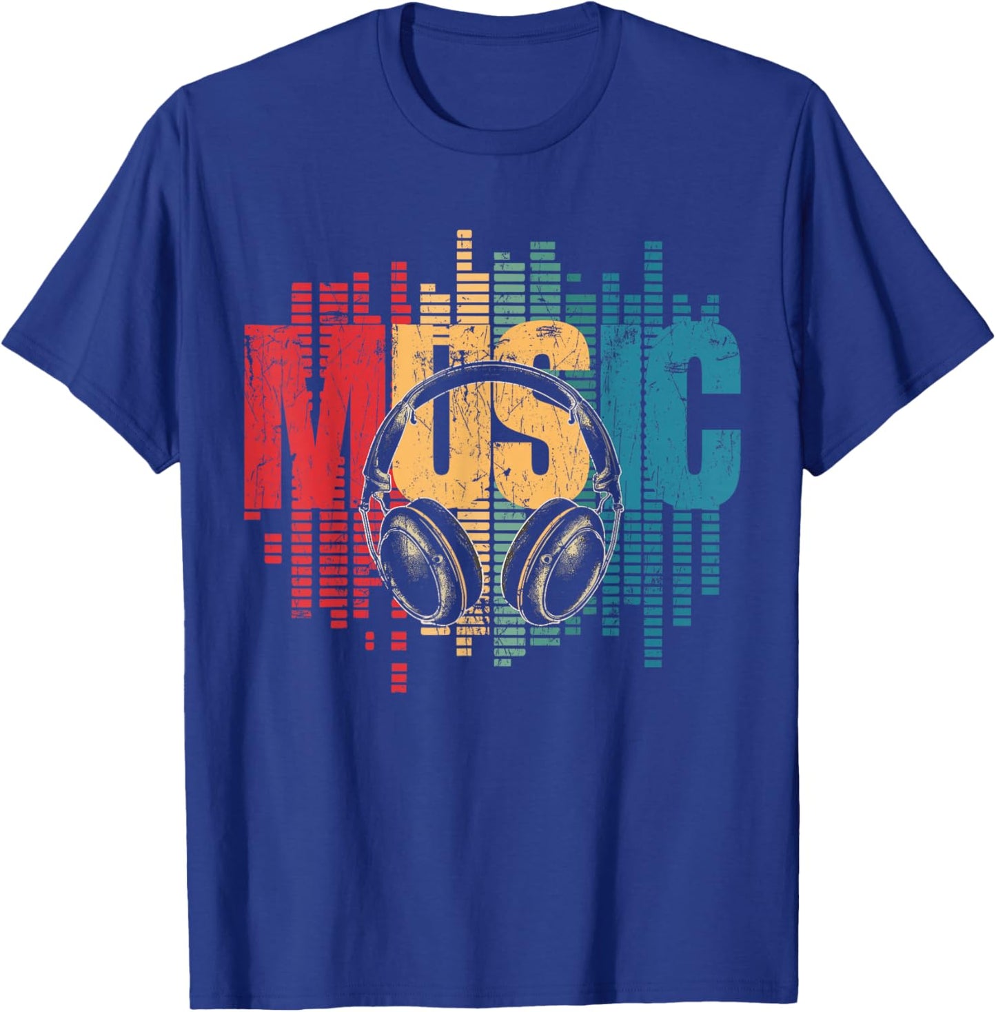 Electronic Music Lover DJ Vintage Headphones T-Shirt - T-Shirt | Royal