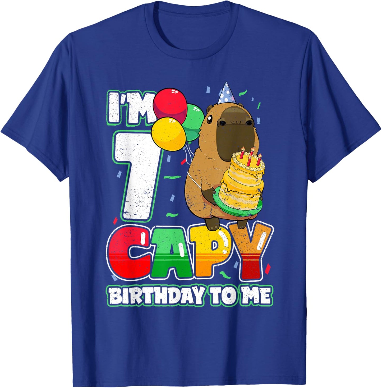 7 Years Old Capy Birthday to me 7th Birthday Capybara T-Shirt - T-Shirt | Royal