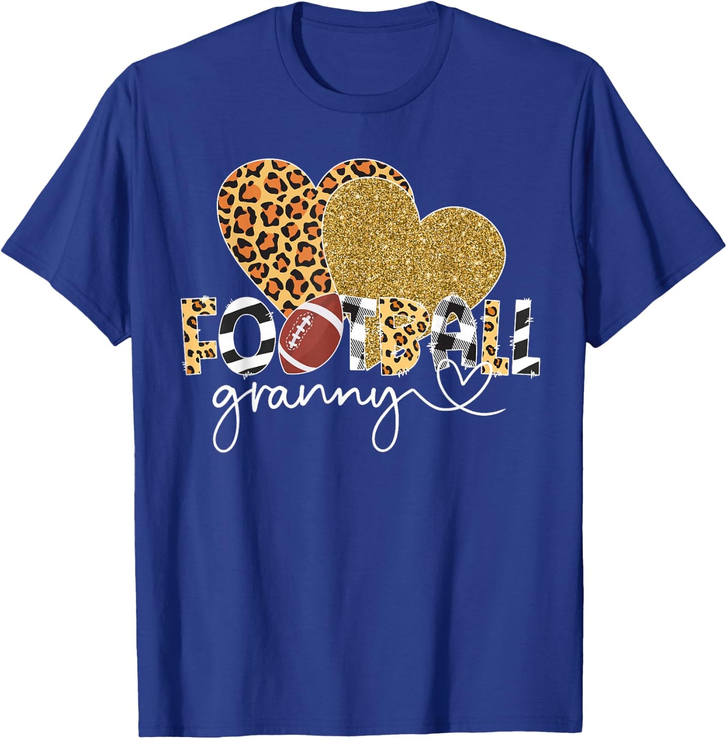Football Granny Heart Grandma Granny Of A Football Player T-Shirt - T-Shirt | Royal