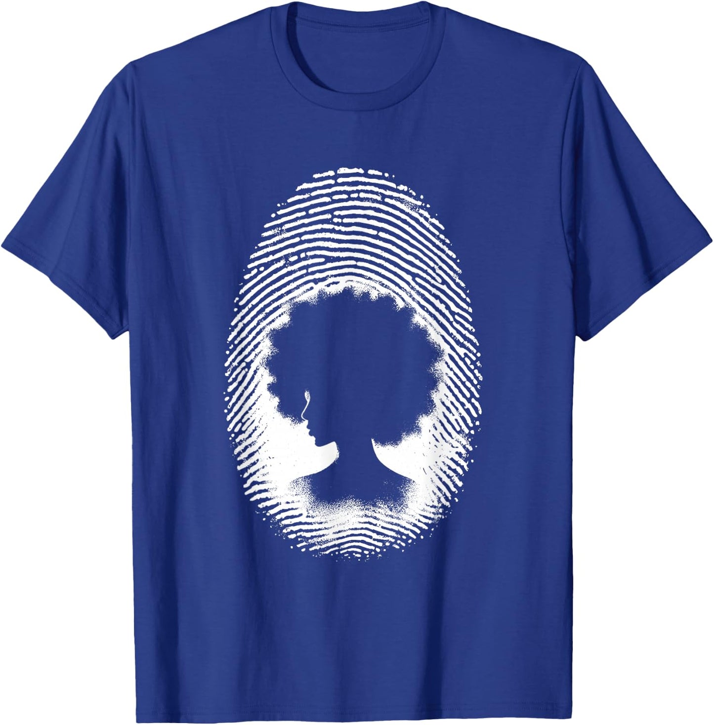 African American Woman Fingerprint - Vintage Afro Queen T-Shirt - T-Shirt | Royal