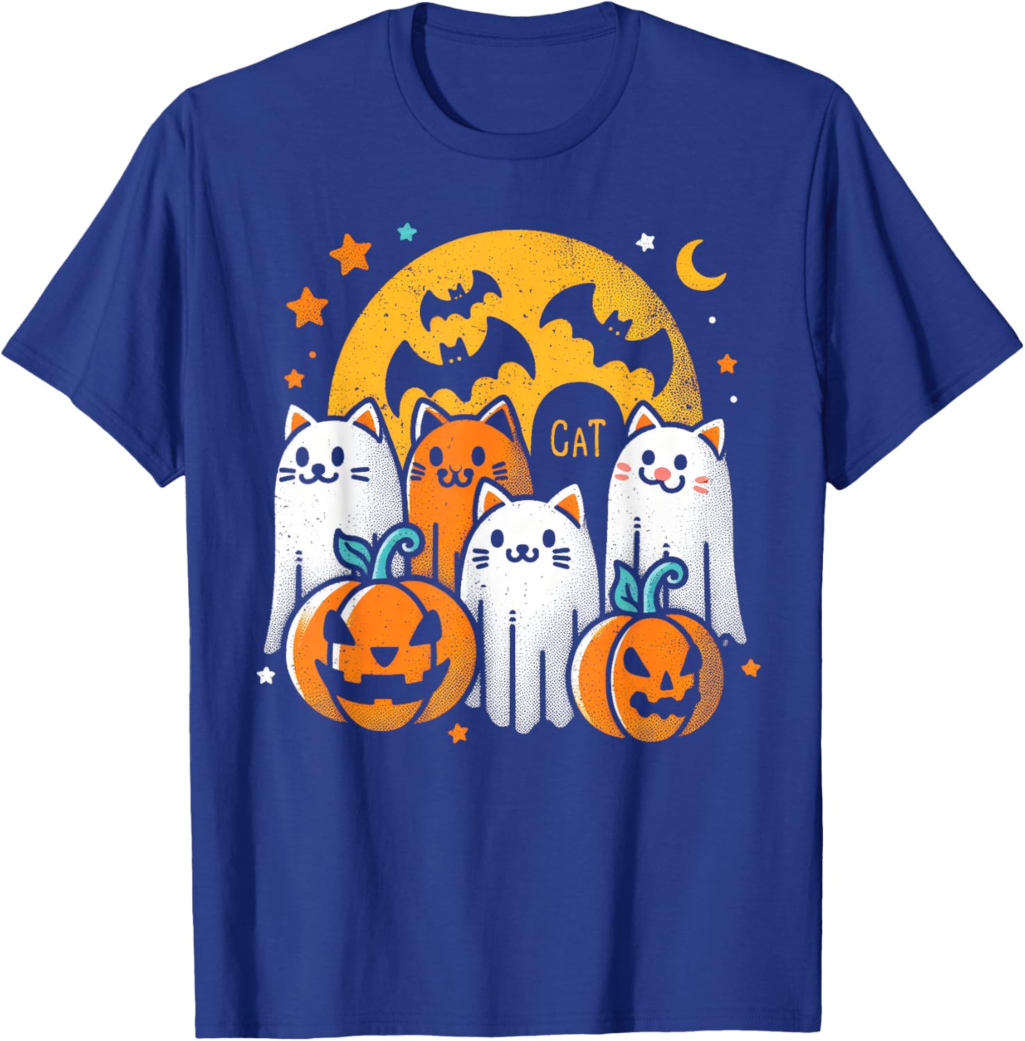 Halloween Black Cats Ghosts Costume Women Girls Kids Toddler T-Shirt - T-Shirt | Royal