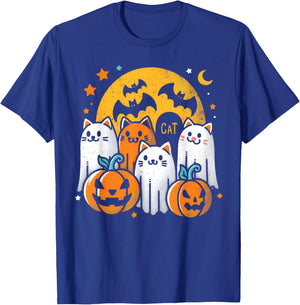 Halloween Black Cats Ghosts Costume Women Girls Kids Toddler T-Shirt - T-Shirt | Royal