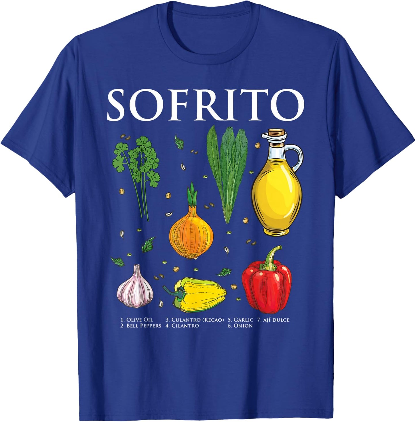 Puerto Rican Sofrito Ingredients T-Shirt - T-Shirt | Royal
