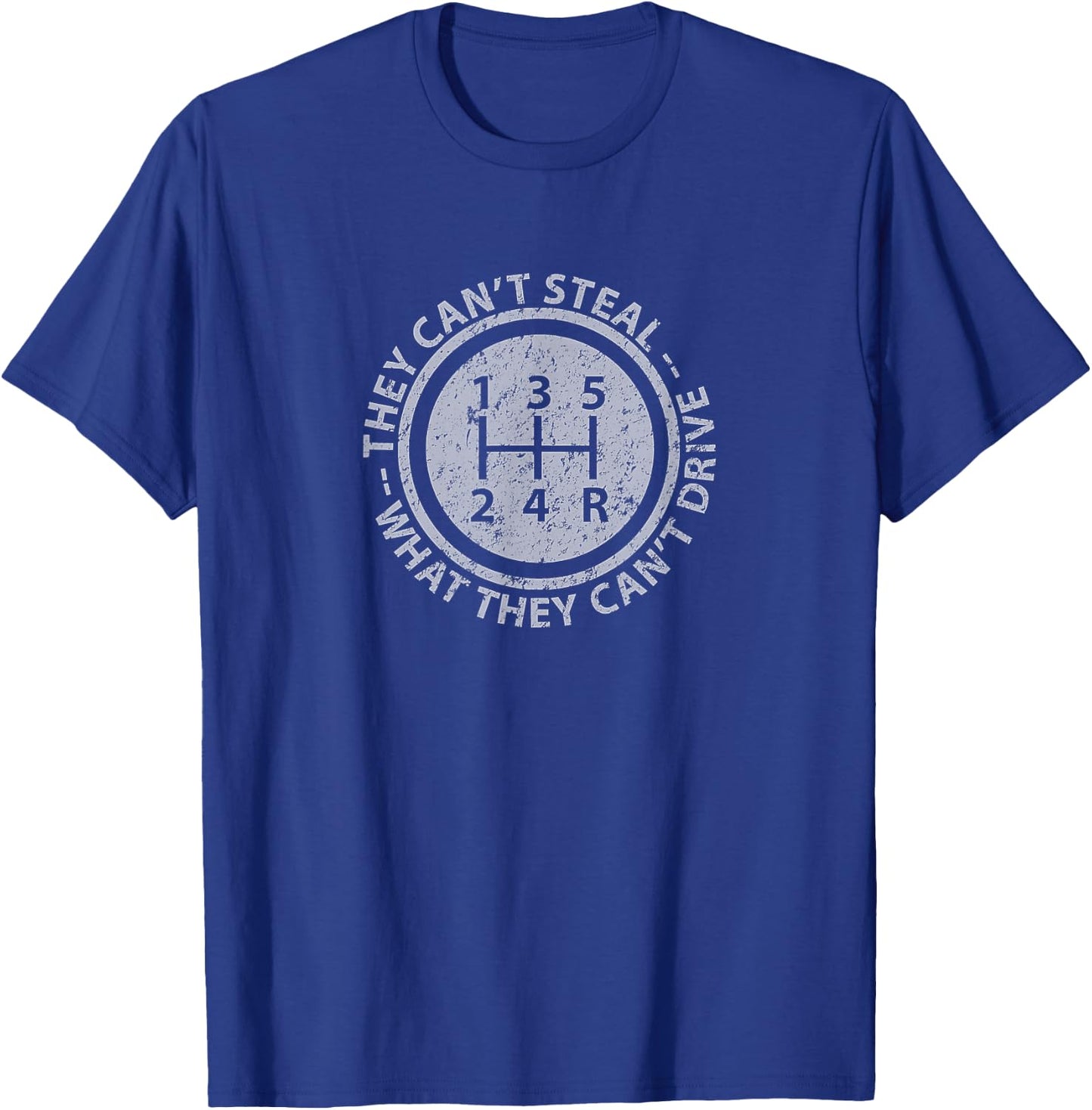 Built in Theft Protection Funny Stick Shift Manual Car T-Shirt - T-Shirt | Royal