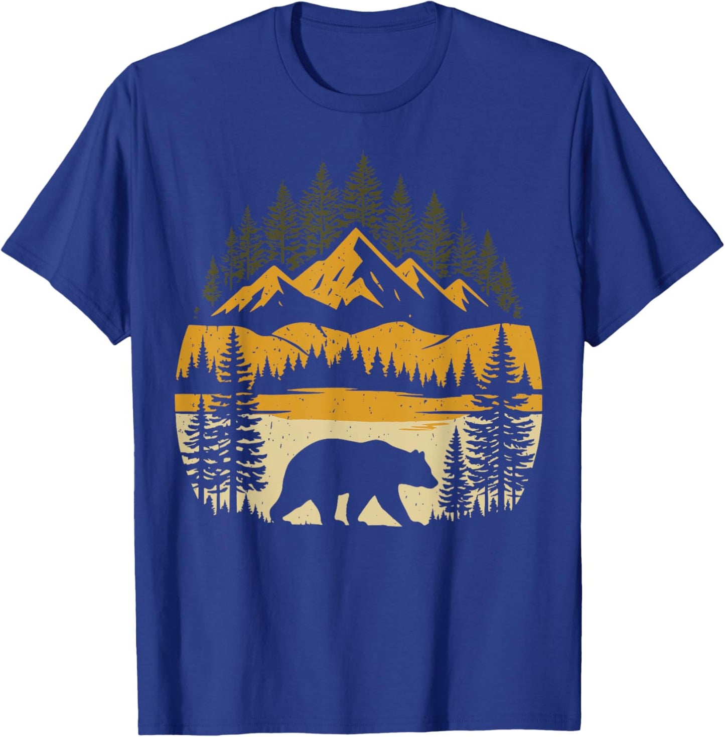 Bear Retro Nature Outdoor T-Shirt - T-Shirt | Royal