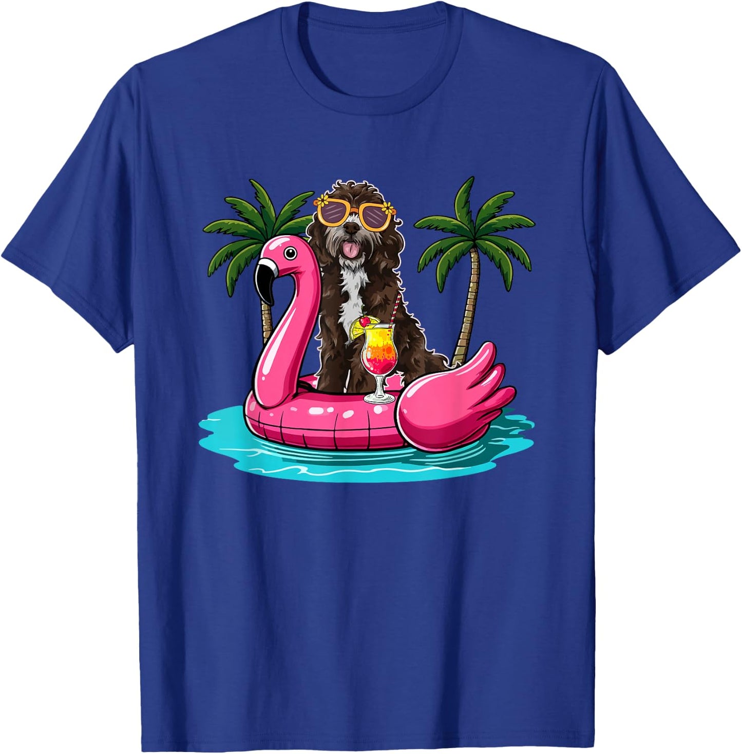 Sproodle Sunglasses On Flamingo Cute Float Costume Summer T-Shirt - T-Shirt | Royal