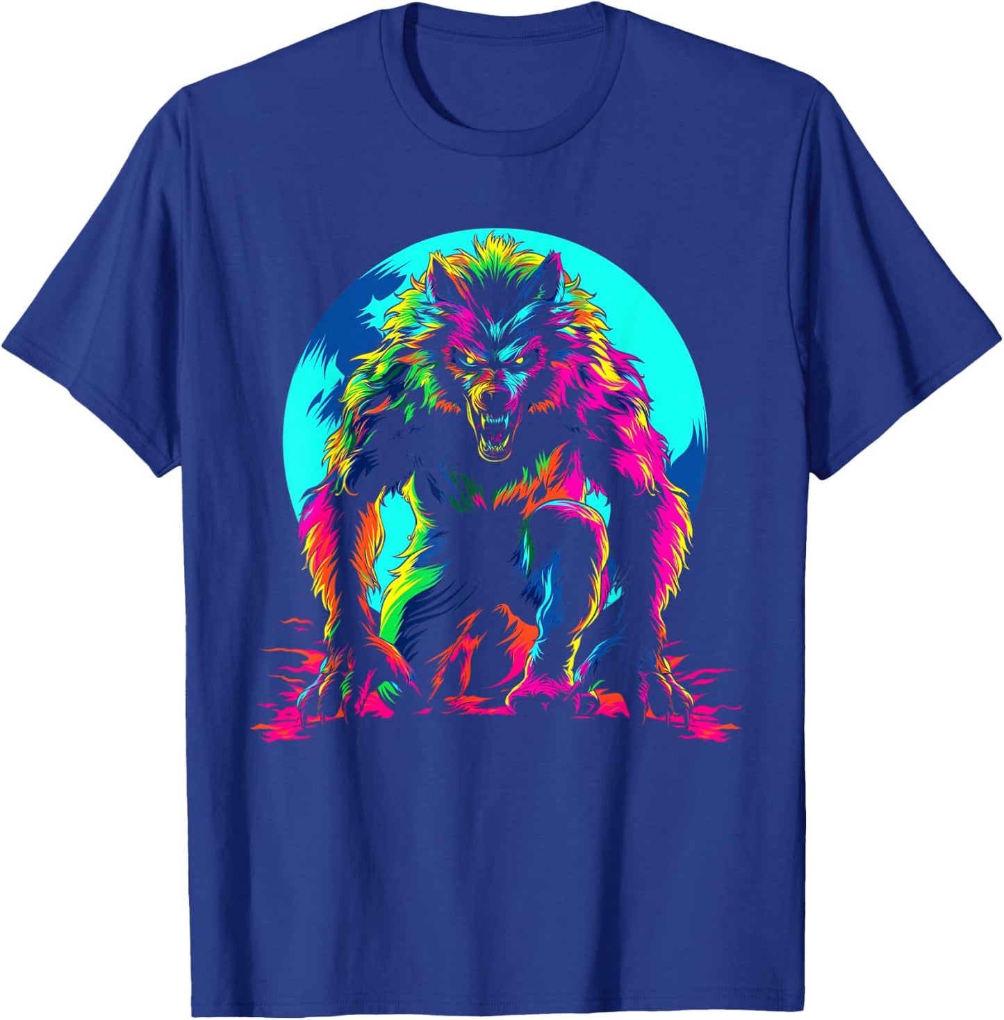 Werewolf Wolf Moon Popart T-Shirt - T-Shirt | Royal