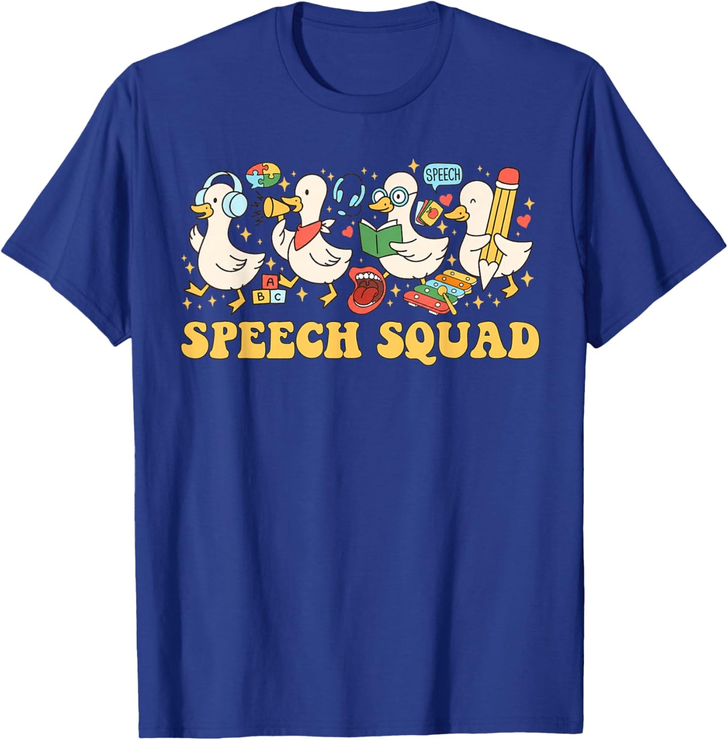 Speech Therapy Squad Silly Goose Language Pathologist T-Shirt - T-Shirt | Royal