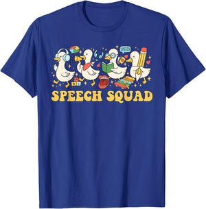 Speech Therapy Squad Silly Goose Language Pathologist T-Shirt - T-Shirt | Royal