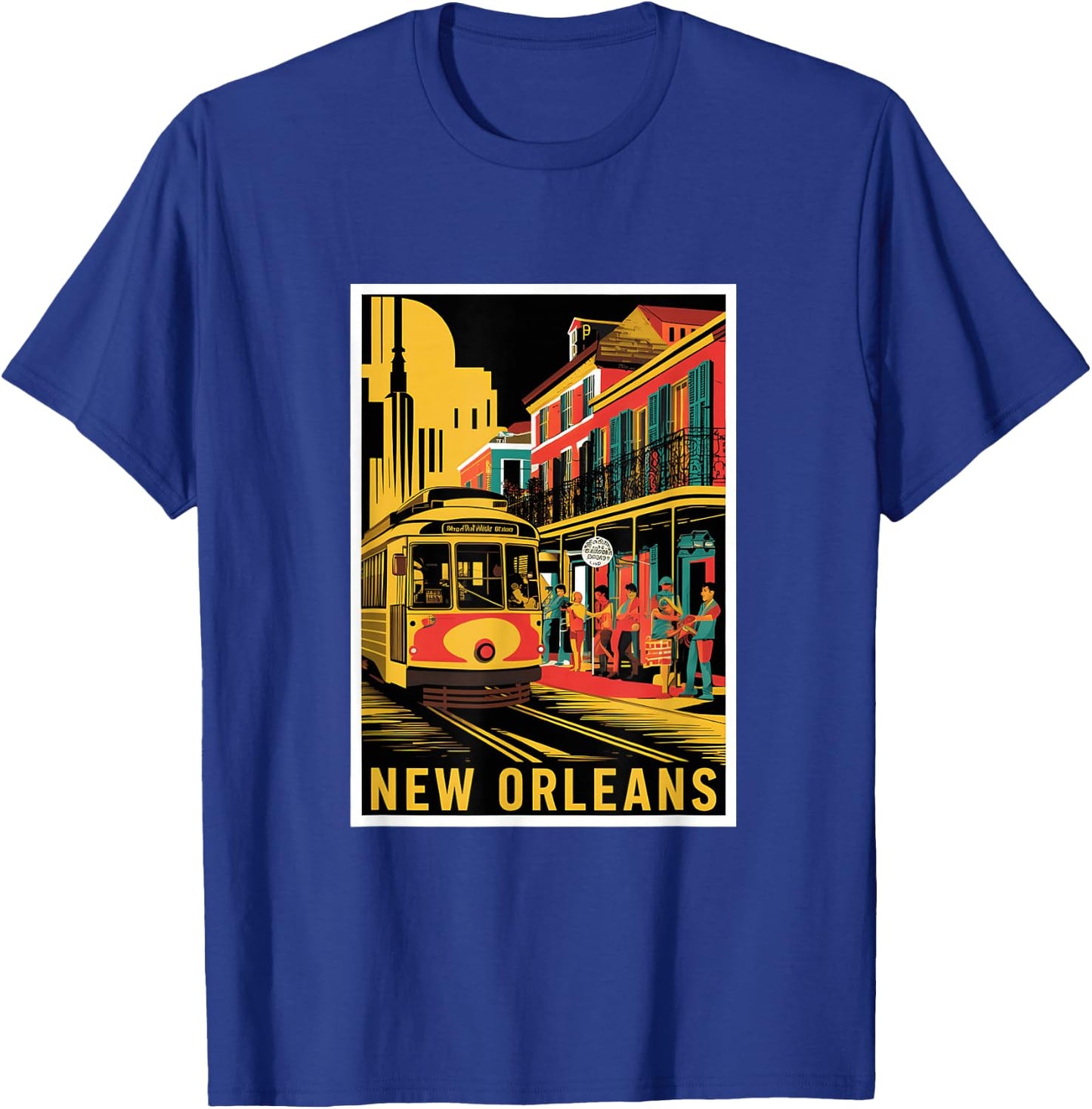 New Orleans Streetcar Retro Vintage Travel Design T-Shirt - T-Shirt | Royal