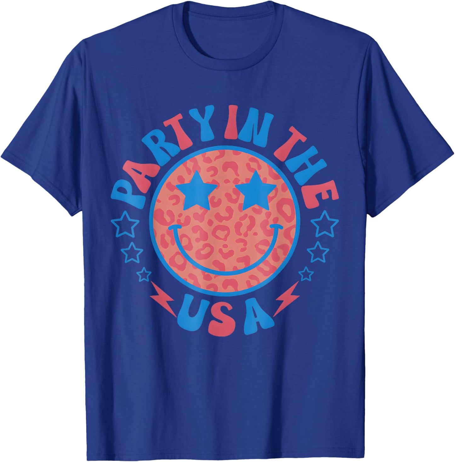 Party in the USA 4th of July Preppy Smile T-Shirt - T-Shirt | Royal