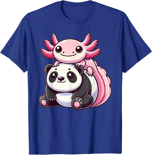Anime Kawaii Axolotl Panda Bear T-Shirt - T-Shirt | Royal