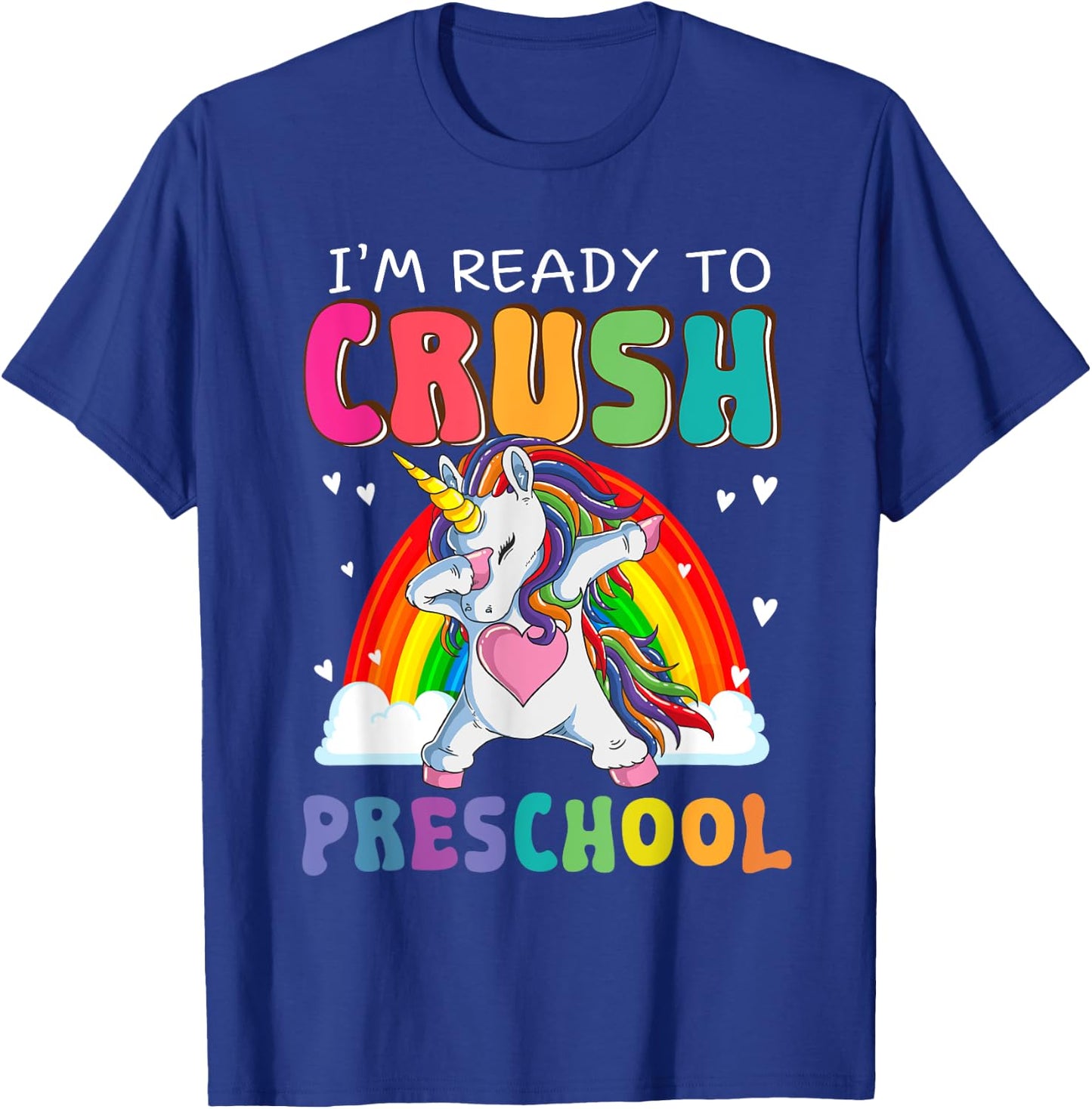Crush Preschool Dabbing Unicorn First Day Of School Girl Kid T-Shirt - T-Shirt | Royal