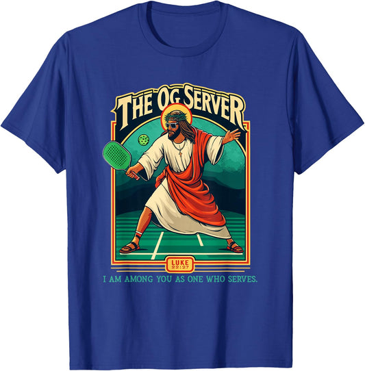 Christian Pickleball Jesus OG Server Religious Player T-Shirt - T-Shirt | Royal