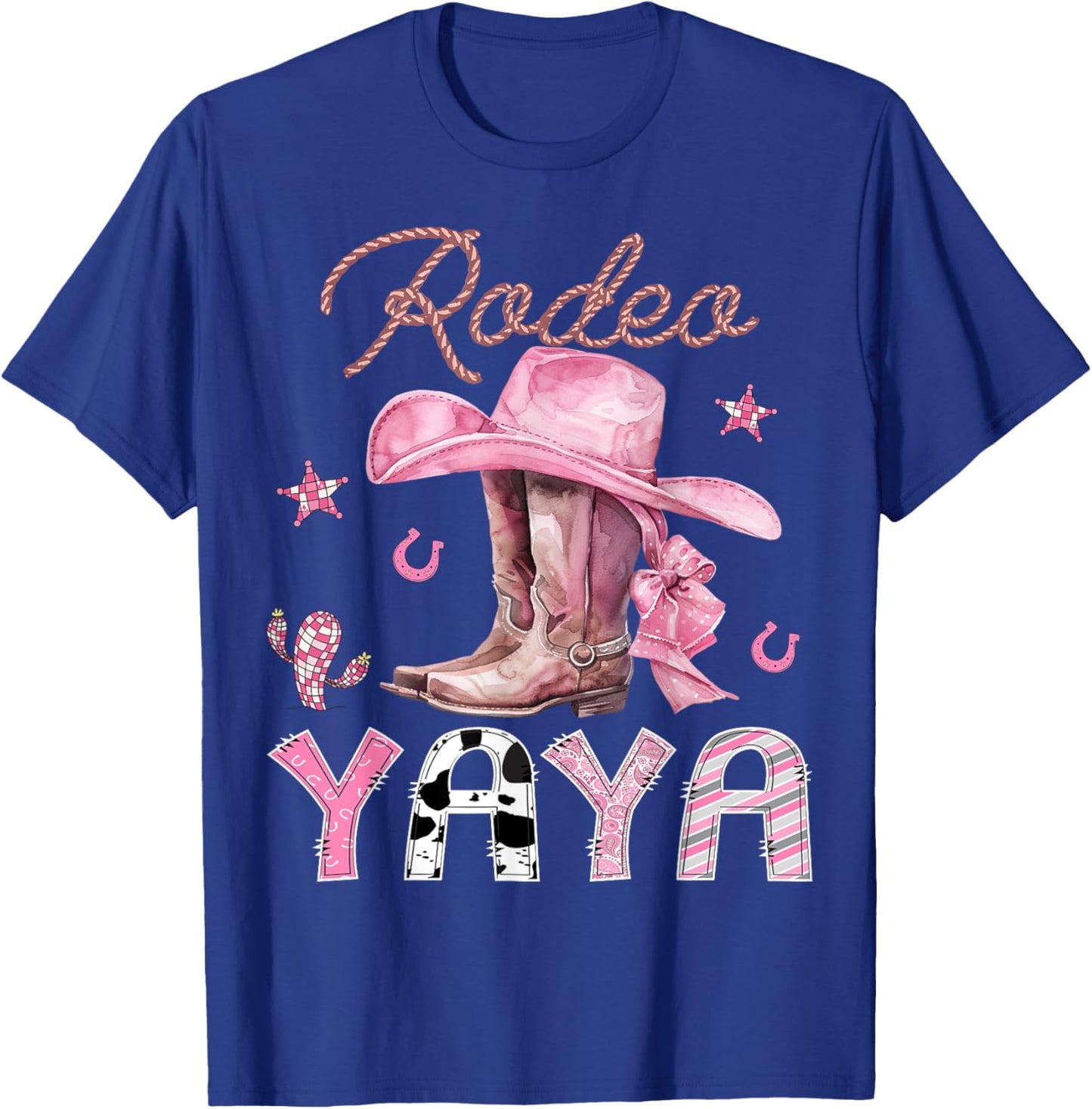 Rodeo Yaya Pink Boots Coquette CowGirl Birthday Party T-Shirt - T-Shirt | Royal