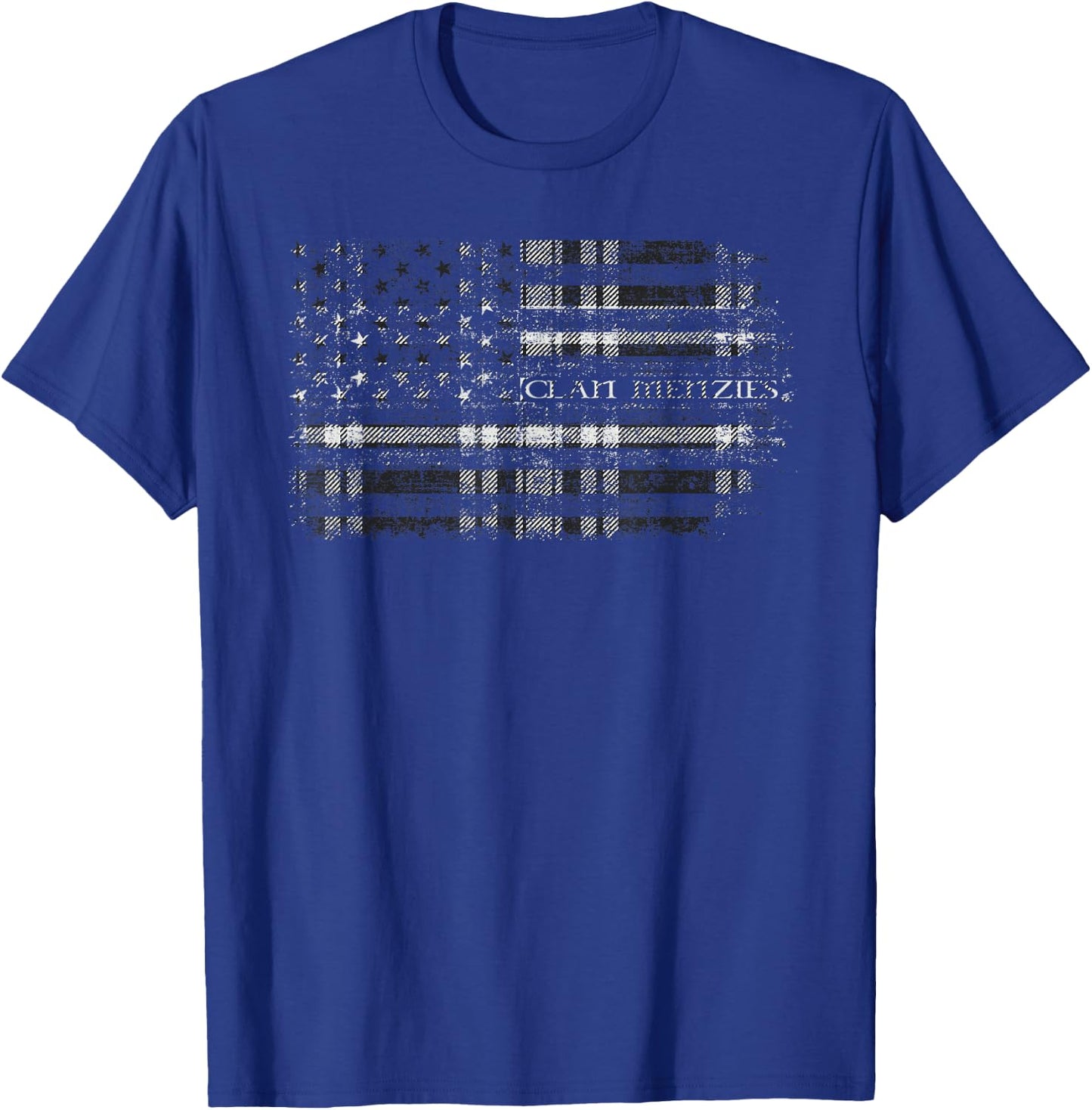 Clan Menzies 1938 Scottish tartan US flag kilt Scotland T-Shirt - T-Shirt | Royal