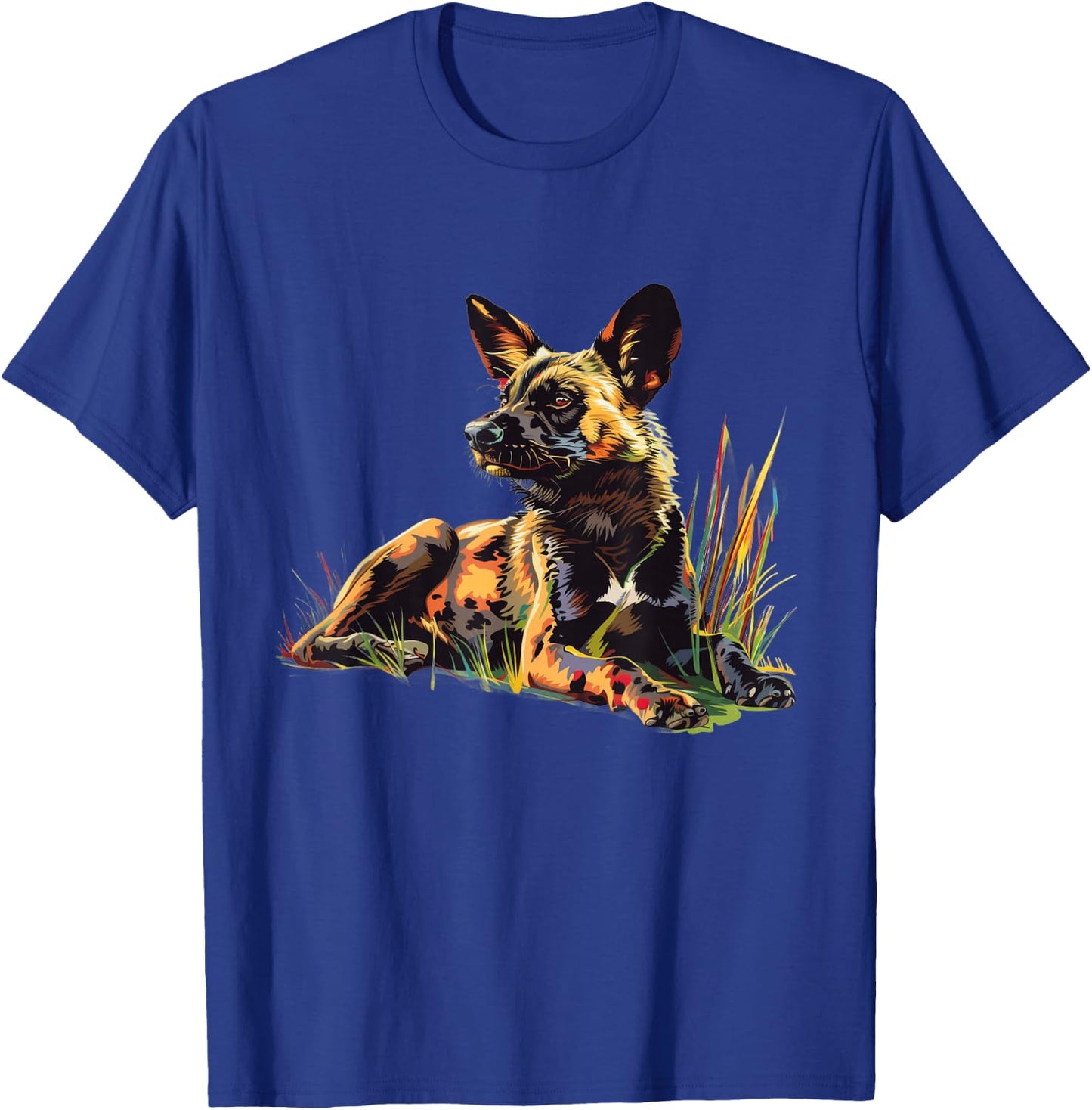 African Wild Dog Under A Rainbow T-Shirt - T-Shirt | Royal
