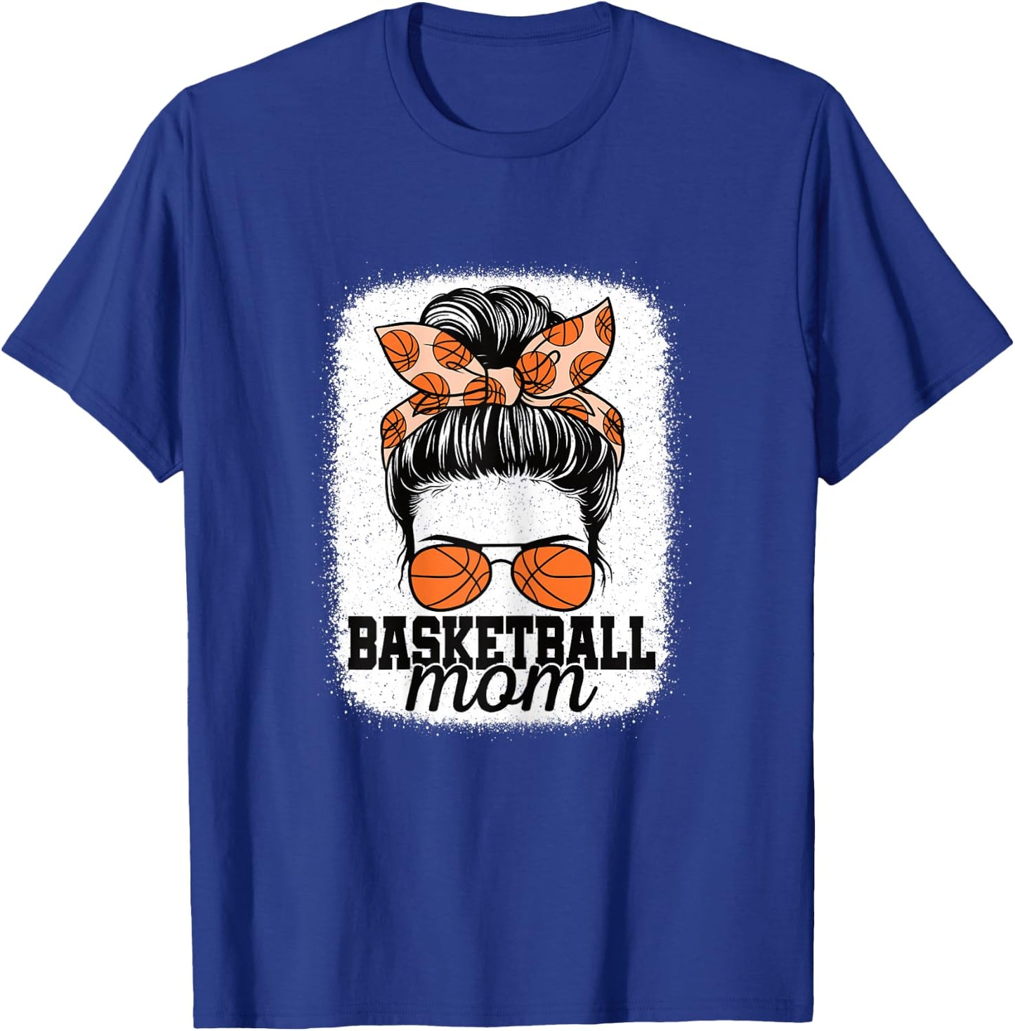 Cute Basketball Mom Messy Bun Mommy Basketball Player Women T-Shirt - T-Shirt | Royal