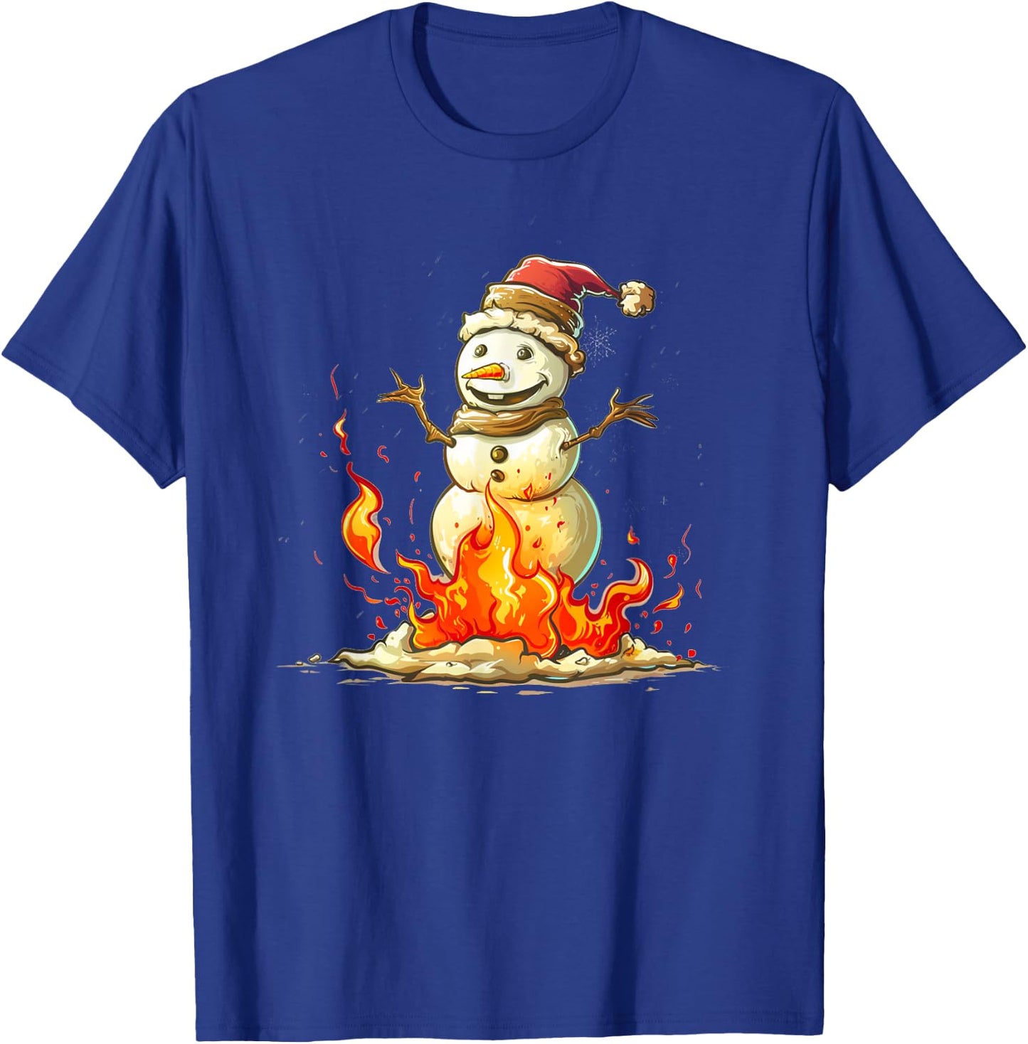 Funny burning Snowman Outfit for Adults and Kids T-Shirt - T-Shirt | Royal
