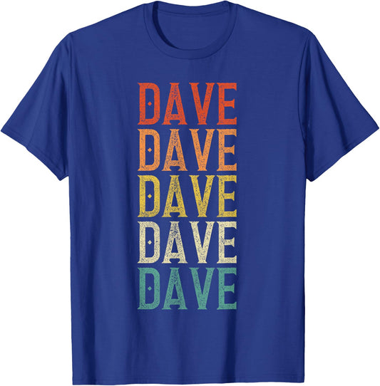 Dave Gifts Retro Black , Small, -Adults, Short Sleeve, , Shirt T-Shirt - T-Shirt | Royal