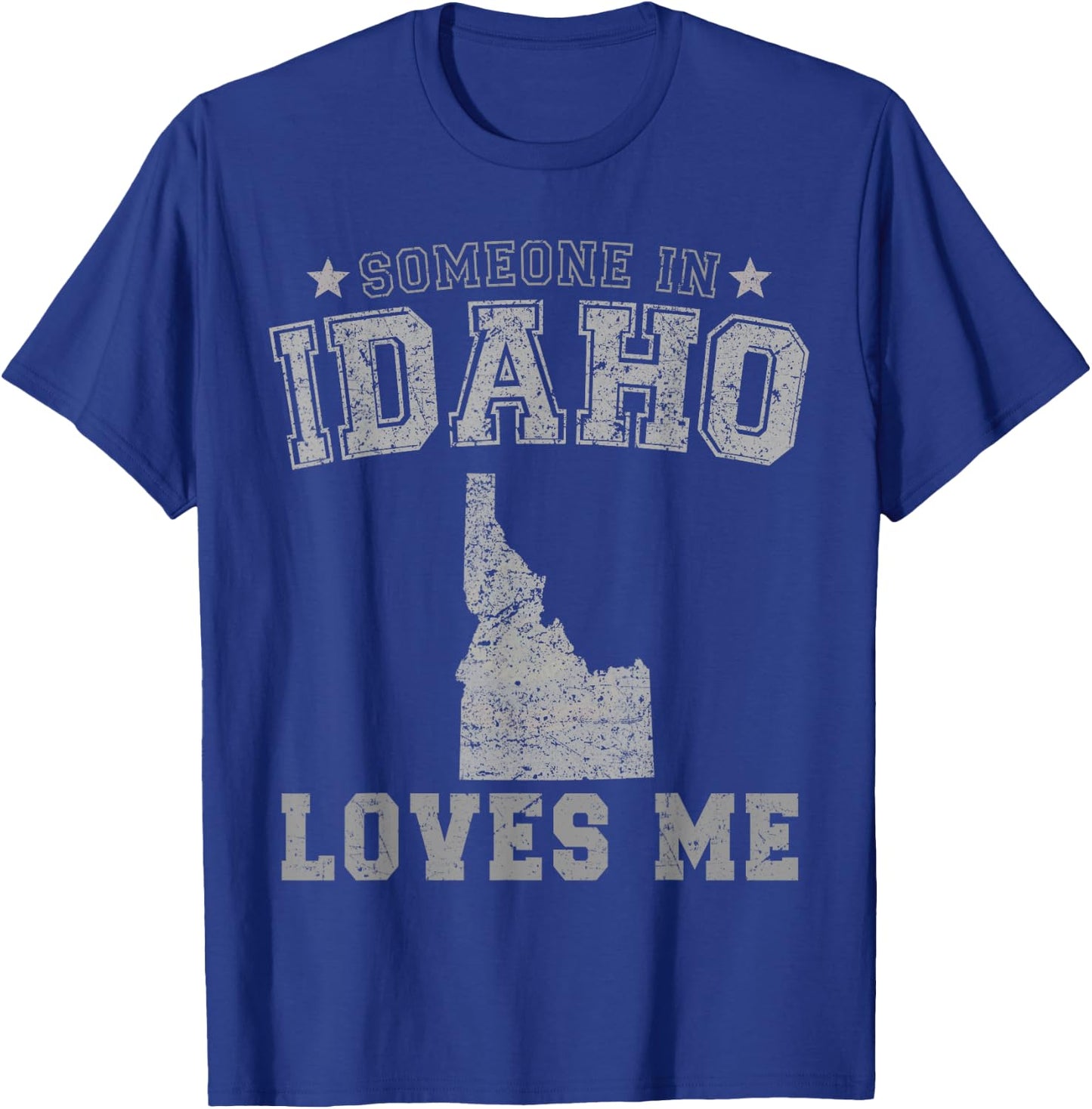 Someone In Idaho Loves Me Heart Vintage State T-Shirt - T-Shirt | Royal