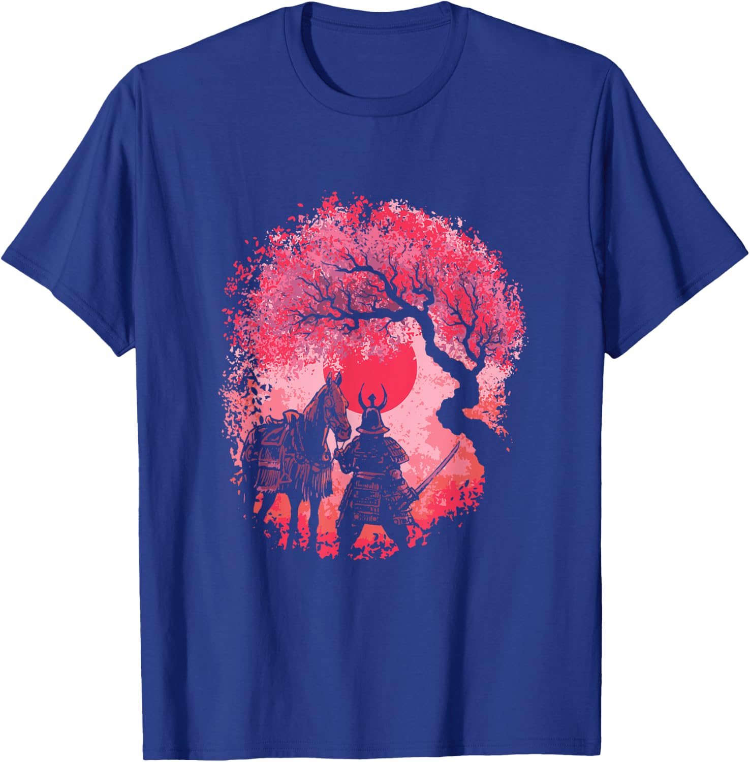 Japanese Cherry Blossom Sakura Vintage Samurai Kiso Horse T-Shirt - T-Shirt | Royal
