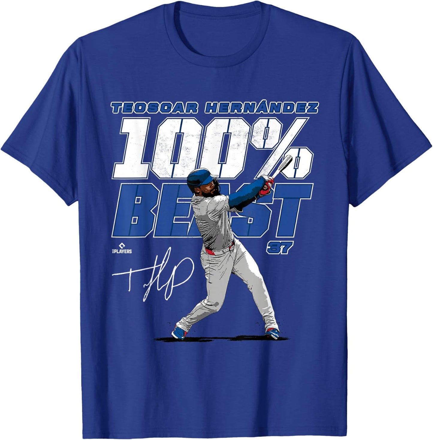 100% Beast Teoscar Hernandez Los Angeles MLBPA T-Shirt - T-Shirt | Royal