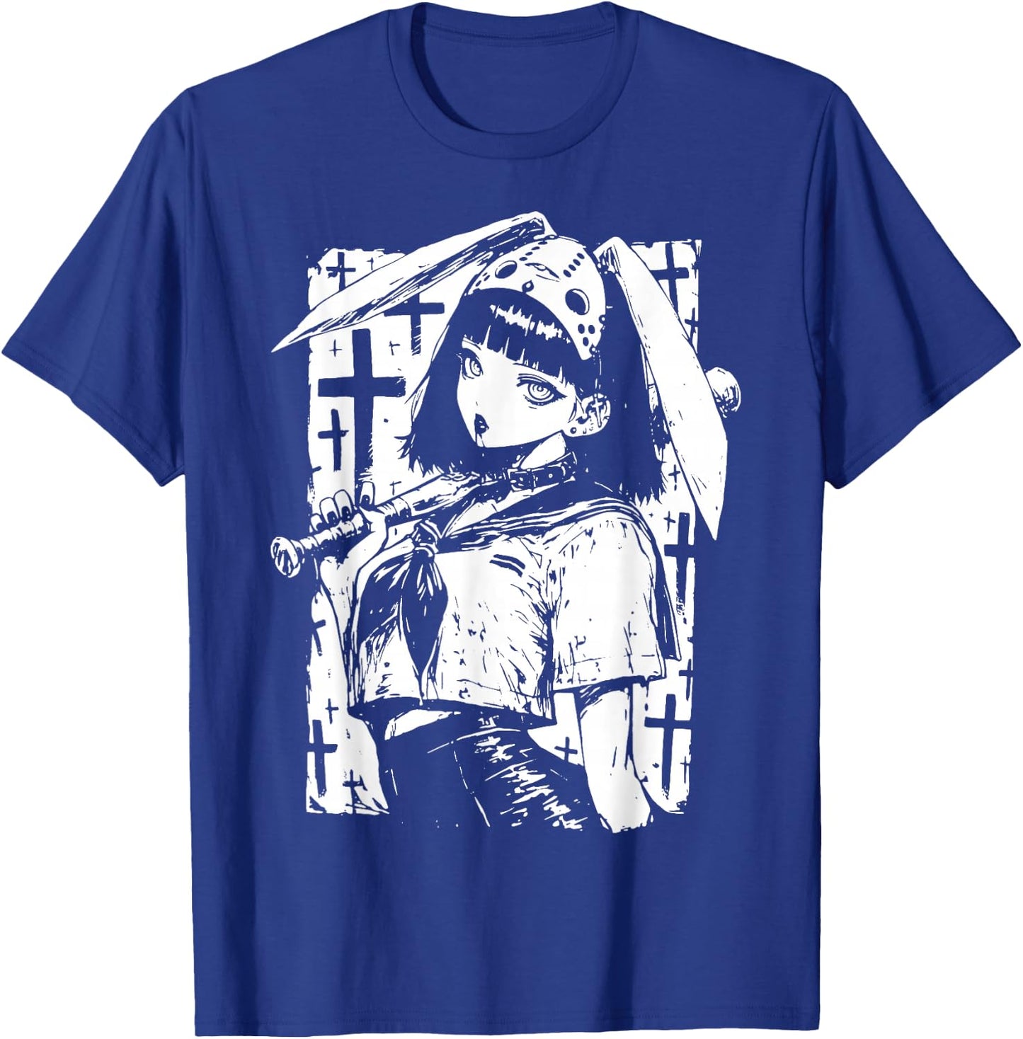 Creepy Horror Bunny Girl Anime Manga Alt Kawaii Harajuku T-Shirt - T-Shirt | Royal