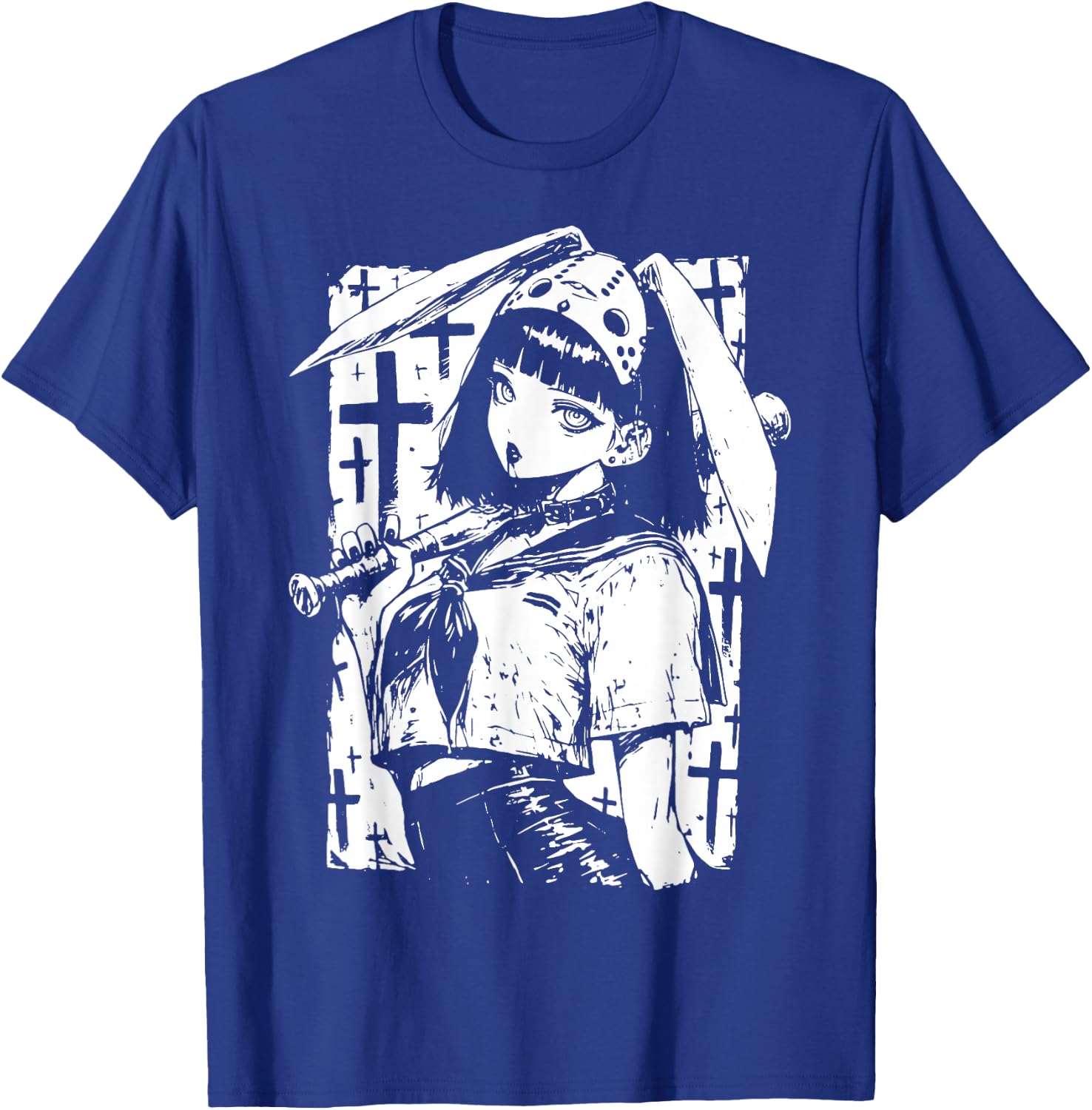Creepy Horror Bunny Girl Anime Manga Alt Kawaii Harajuku T-Shirt - T-Shirt | Royal