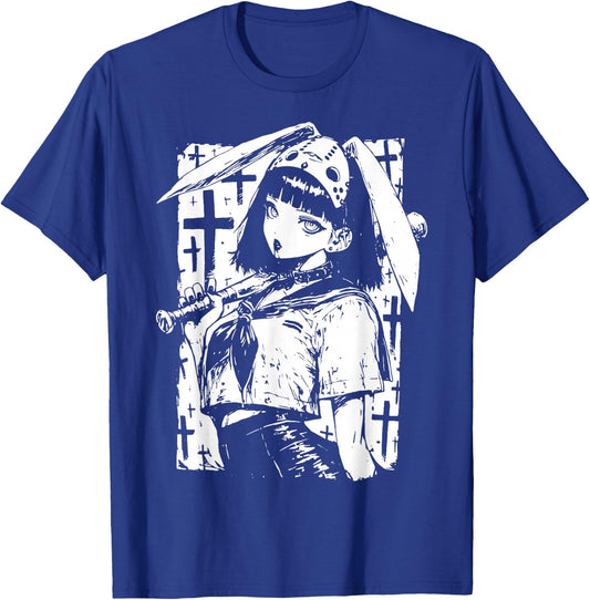 Creepy Horror Bunny Girl Anime Manga Alt Kawaii Harajuku T-Shirt - T-Shirt | Royal