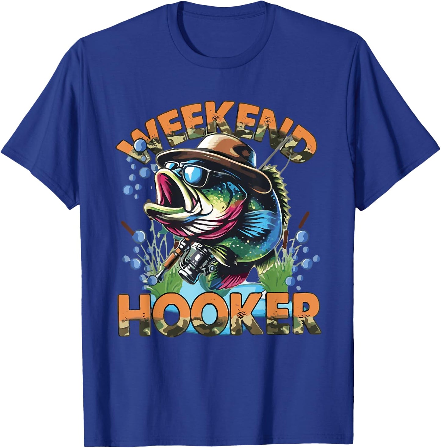 Weekend Hooker Colorful Fishing T-Shirt - T-Shirt | Royal