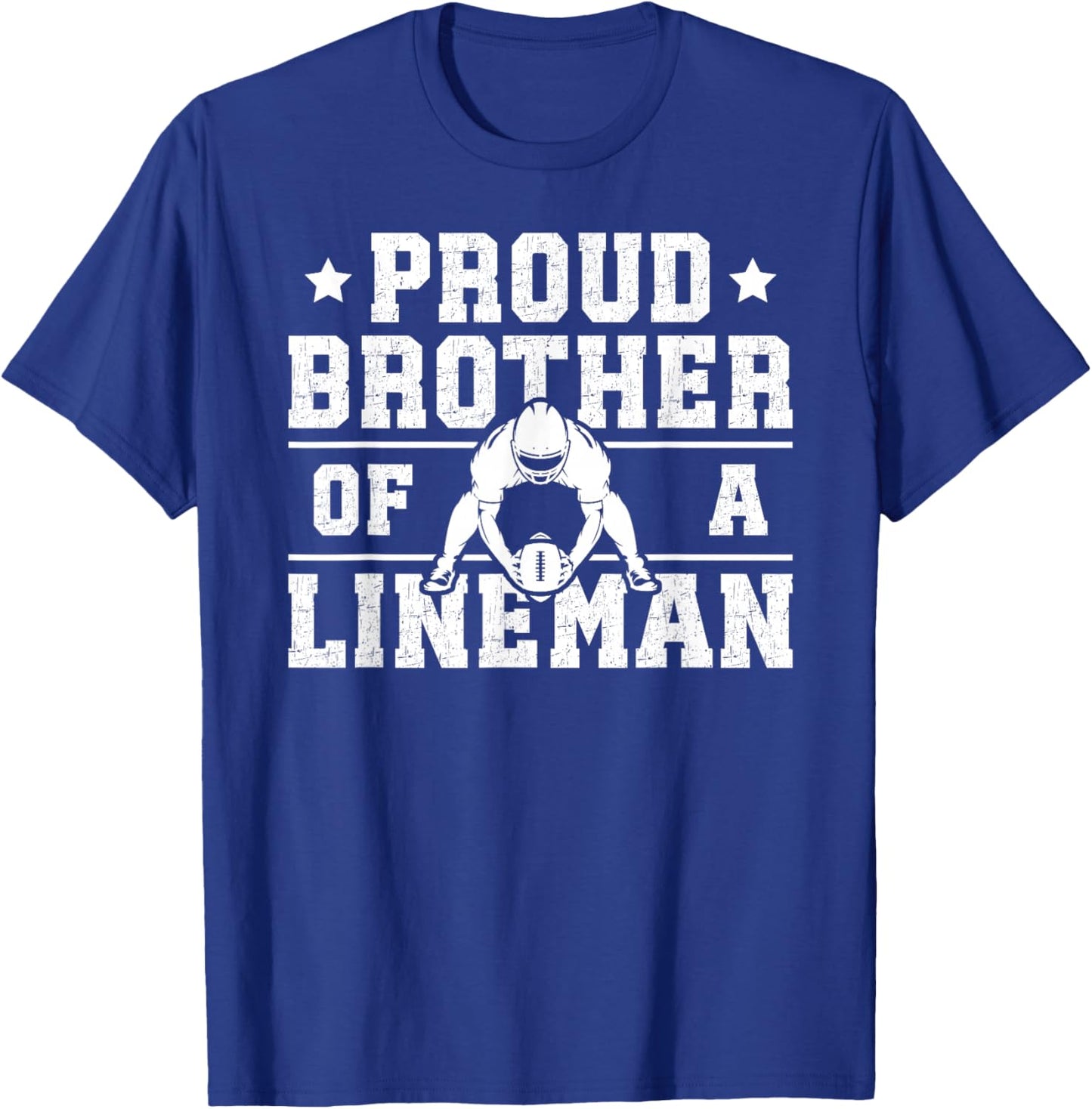 Proud Brother Of A Football Lineman Brother T-Shirt - T-Shirt | Royal