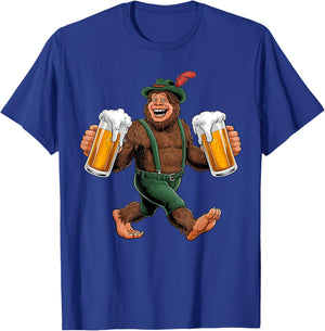 Bigfoot Oktoberfest Lederhosen Prost Beer Mug Drinking Team T-Shirt - T-Shirt | Royal