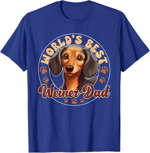 Dachshund Dog World's Best Weiner Dad Men Women Girls Kids T-Shirt - T-Shirt | Royal