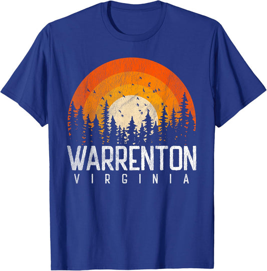 Warrenton Virginia VA Shirt Vintage 70s 80s 90s Retro Gift T-Shirt - T-Shirt | Royal