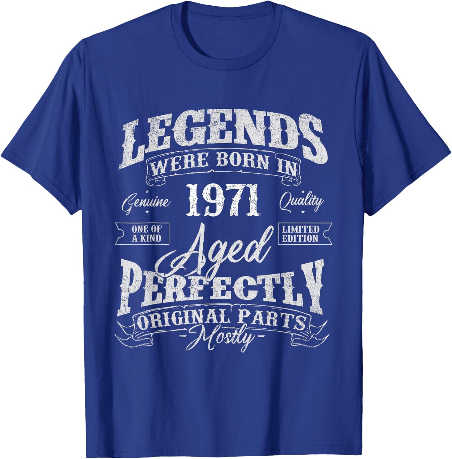 Legends Were Born In 1971 Year Of Birth Birthday T-Shirt - T-Shirt | Royal