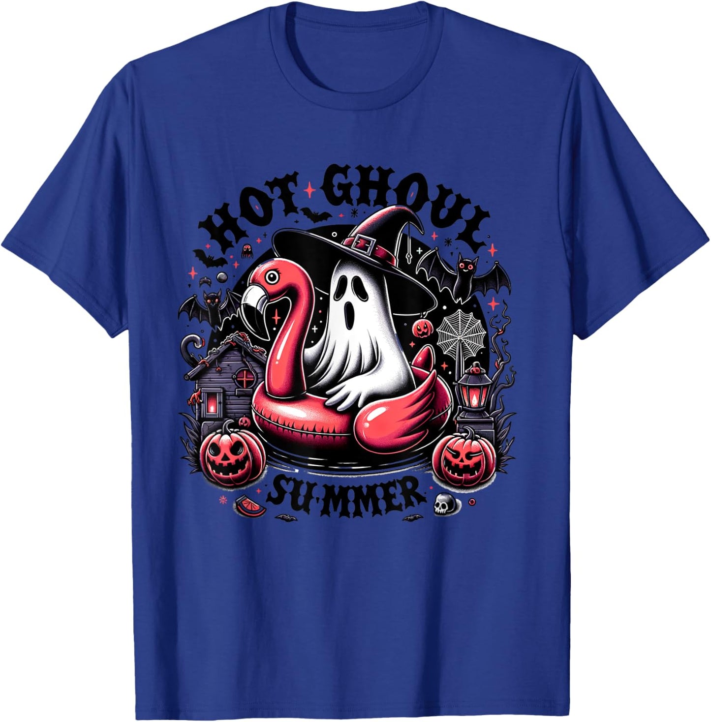 Halloween Summer Celebrate Summerween Ghost Spooky Creepy Women Kids T-Shirt - T-Shirt | Royal