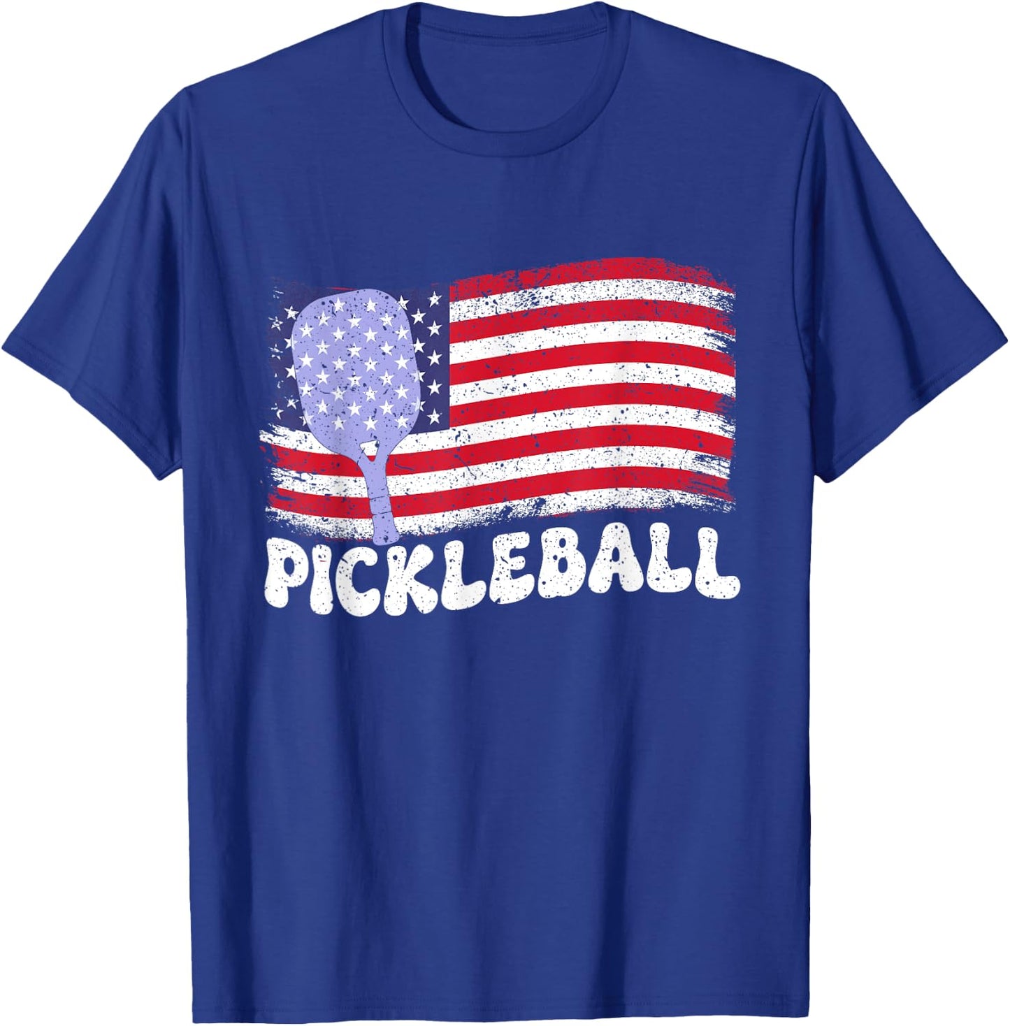 Patriotic American Pickleball USA Flag 4th Of July Men T-Shirt - T-Shirt | Royal