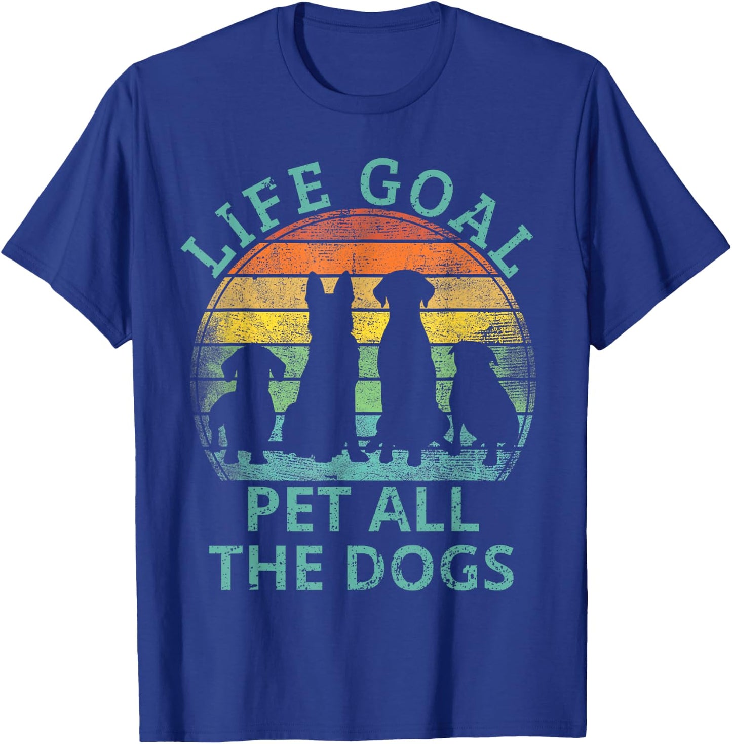 Life Goal Pet All The Dogs Shirt Kids Dog Lover T-Shirt - T-Shirt | Royal