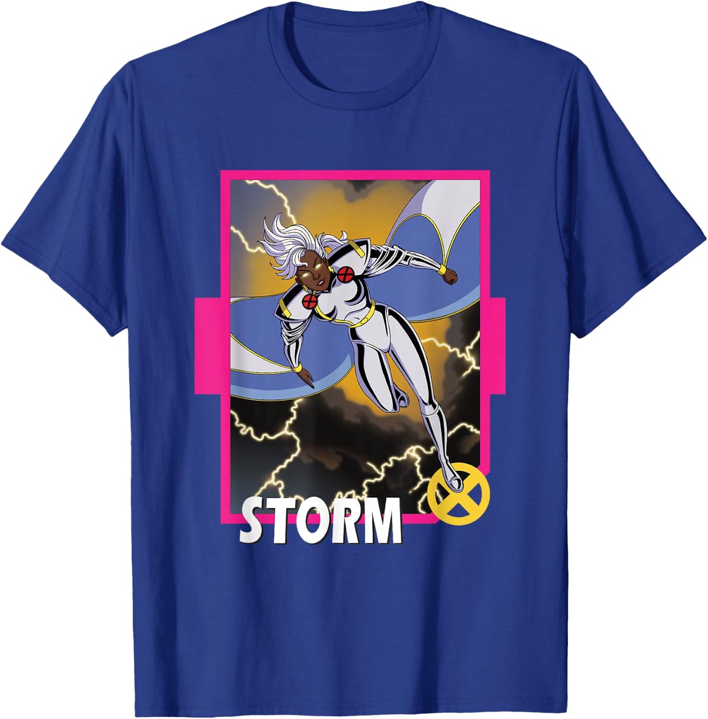 Marvel X-Men '97 Classic Storm Vintage Super Hero Card T-Shirt - T-Shirt | Royal