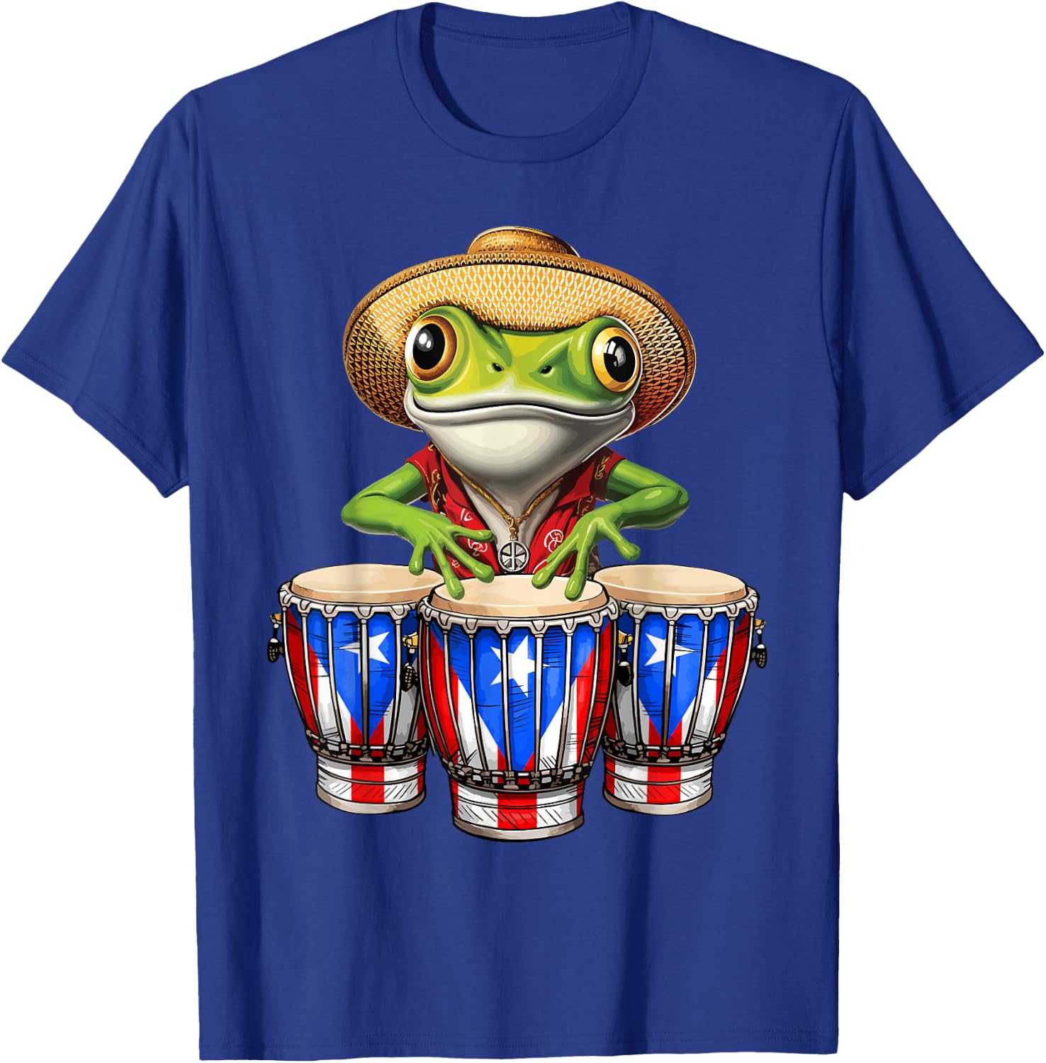 Funny Boricua Coqui Frog Taino Puerto Rico Puerto Rican Flag T-Shirt - T-Shirt | Royal