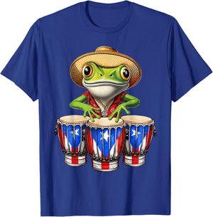 Funny Boricua Coqui Frog Taino Puerto Rico Puerto Rican Flag T-Shirt - T-Shirt | Royal