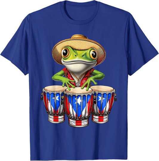 Funny Boricua Coqui Frog Taino Puerto Rico Puerto Rican Flag T-Shirt - T-Shirt | Royal
